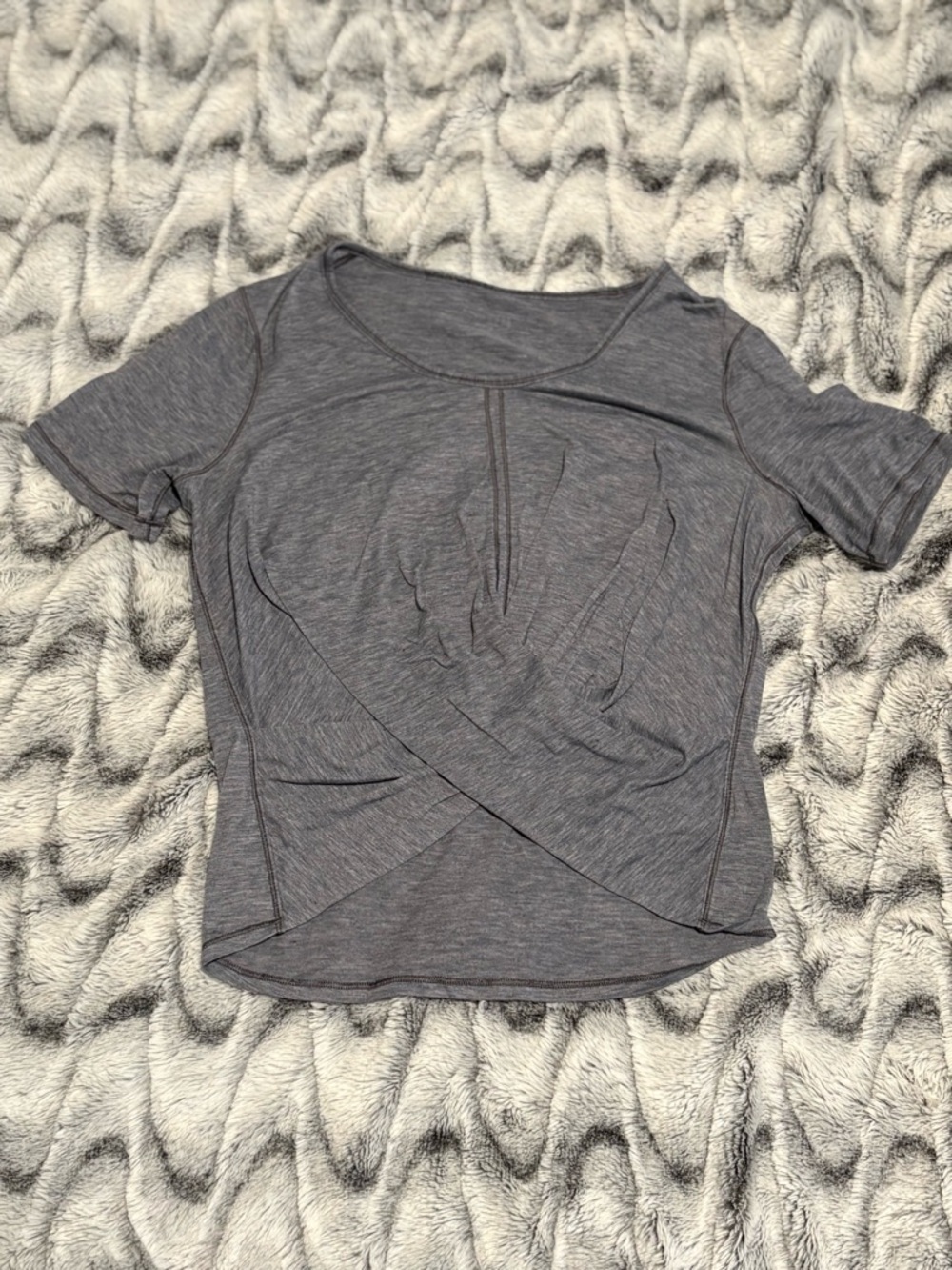 lululemon athletica Heather Gray Short-Sleeve Wrap Tee